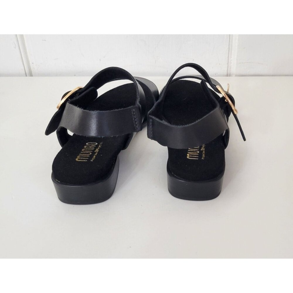 Munro Perfect Fit Cleo Black Leather Sandals Size 6 1/2 WW Like New - Picture 7 of 8